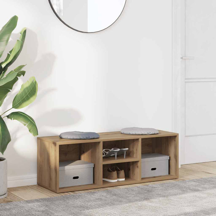 VIDAXL -Schuhspeicher -Sofa 105x35x35 cm verarbeiteter Holzhandwerker -Eiche