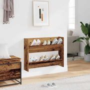 Vidaxl Wandschuhschrank 80x18x60 cm propertiertes Holz Altholz -gelöscht - afbeelding 3