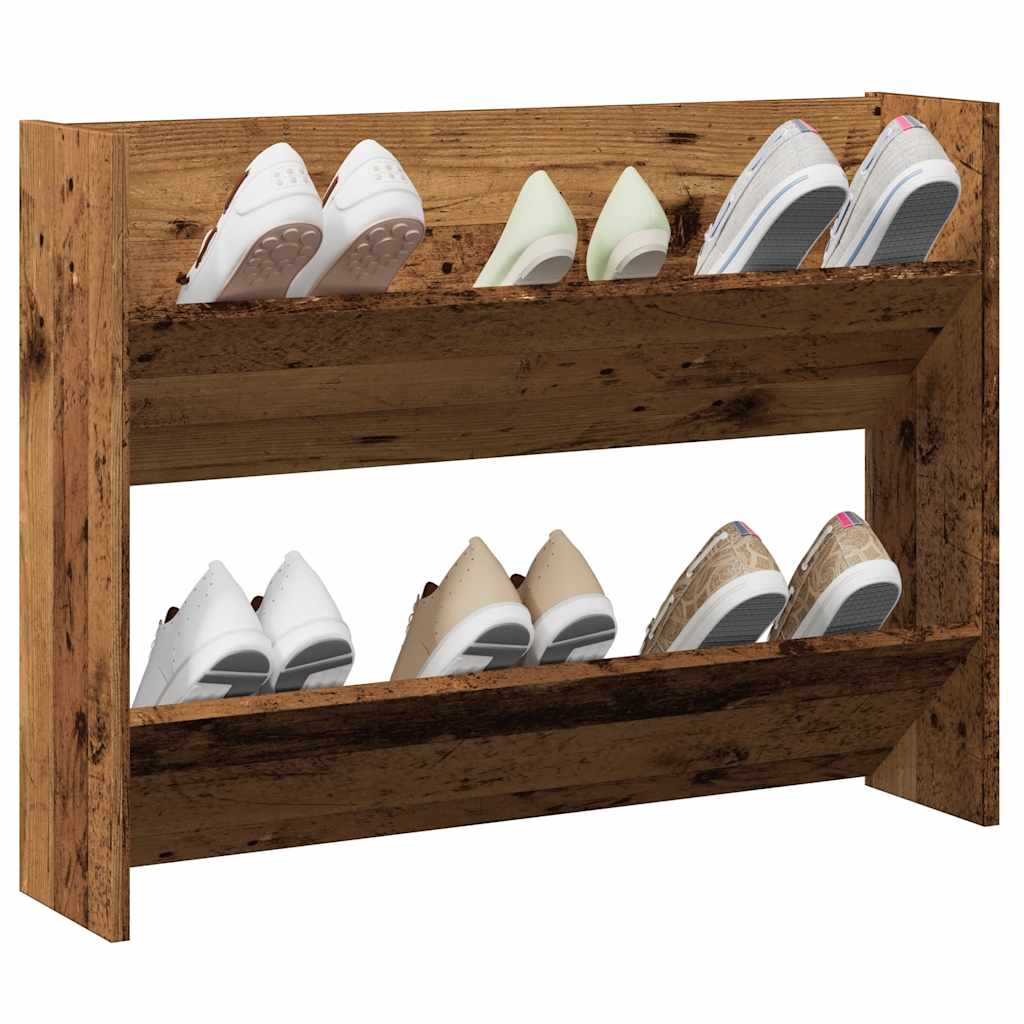 Vidaxl Wandschuhschrank 80x18x60 cm propertiertes Holz Altholz -gelöscht