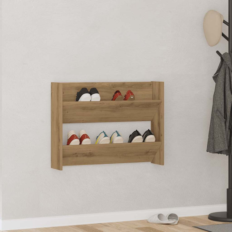 Vidaxl Wandschuhschrank 80x18x60 cm verarbeitete Holzhandwerker -Eichenfarbe