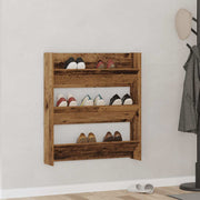 Vidaxl Wandschuhschrank 80x18x90 cm Eigenschaften Holz altes Holz gefärbt - afbeelding 1