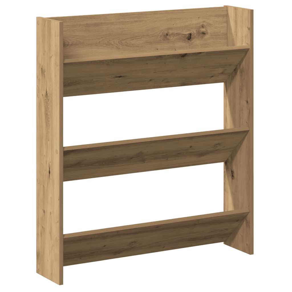 Vidaxl Wandschuhschrank 80x18x90 cm verarbeitete Holzhandwerker -Eichenfarbe