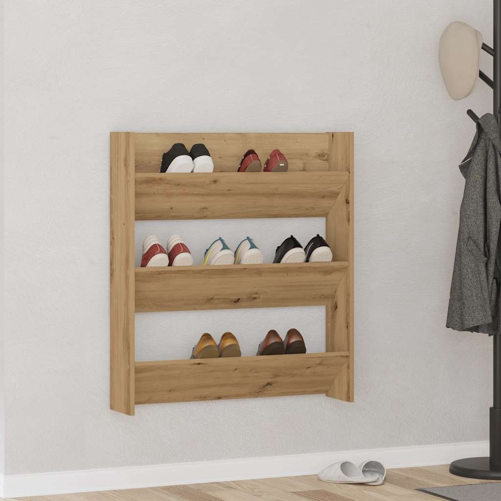 Vidaxl Wandschuhschrank 80x18x90 cm verarbeitete Holzhandwerker -Eichenfarbe
