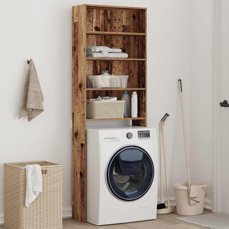 Vidaxl Waschmaschinenschrank 64x24x190 cm altes Holz gefärbt