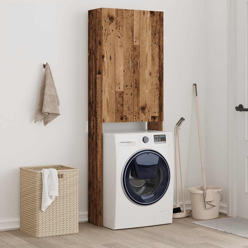 Vidaxl Waschmaschinenschrank 64x25.5x190 cm altes Holz gefärbt