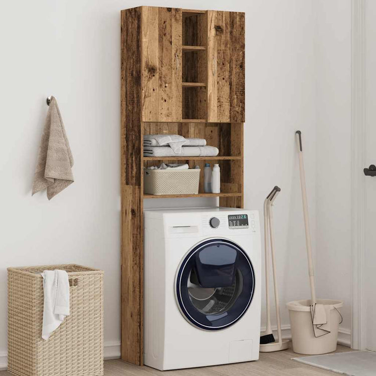 Vidaxl Waschmaschinenschrank 64x25.5x190 cm altes Holz gefärbt