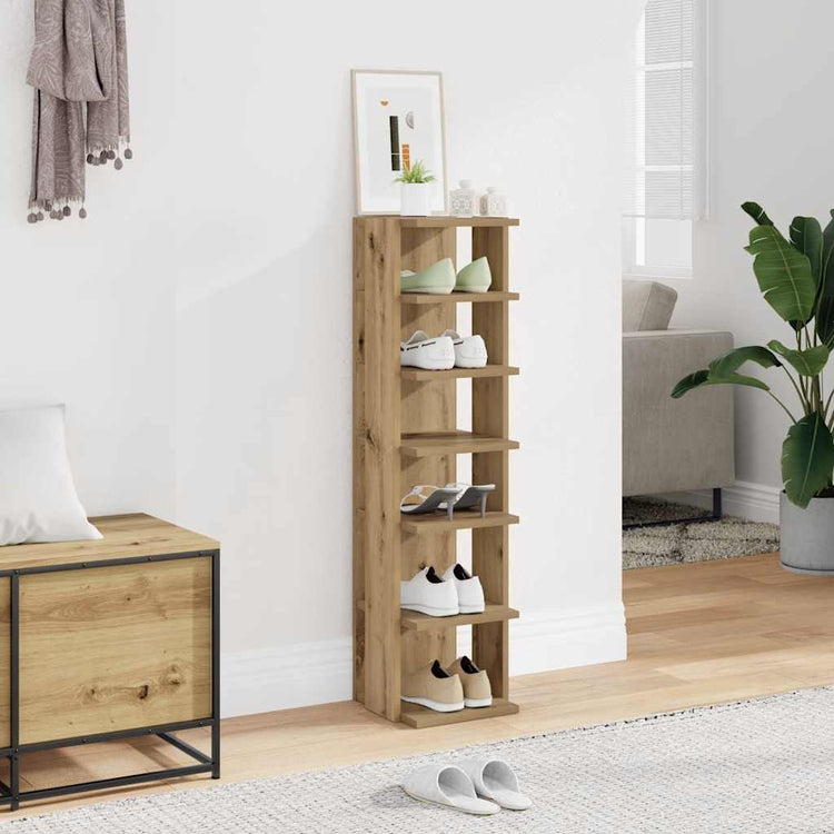 VIDAXL -Schuhschrank 28x27x102 cm verarbeiteter Holzhandwerker -Eiche -Eichen