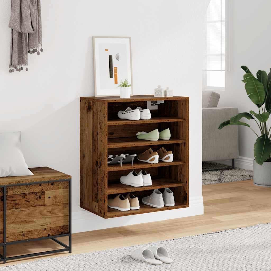 VIDAXL -Schuhschrank 60x35x70 cm verarbeitetes Holz Oldholz -gelöscht