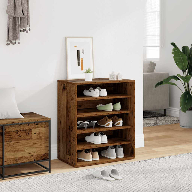 VIDAXL -Schuhschrank 60x35x70 cm verarbeitetes Holz Oldholz -gelöscht