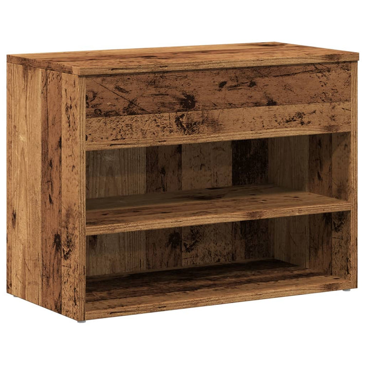 Vidaxl Schuhe Bank 60x30x45 cm verarbeitetes Holz altes Holzfarbe