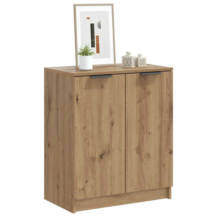 VidaXL Schuhschrank 59x35x70 cm, handgefertigtes Holz, handwerklich eichenfarben