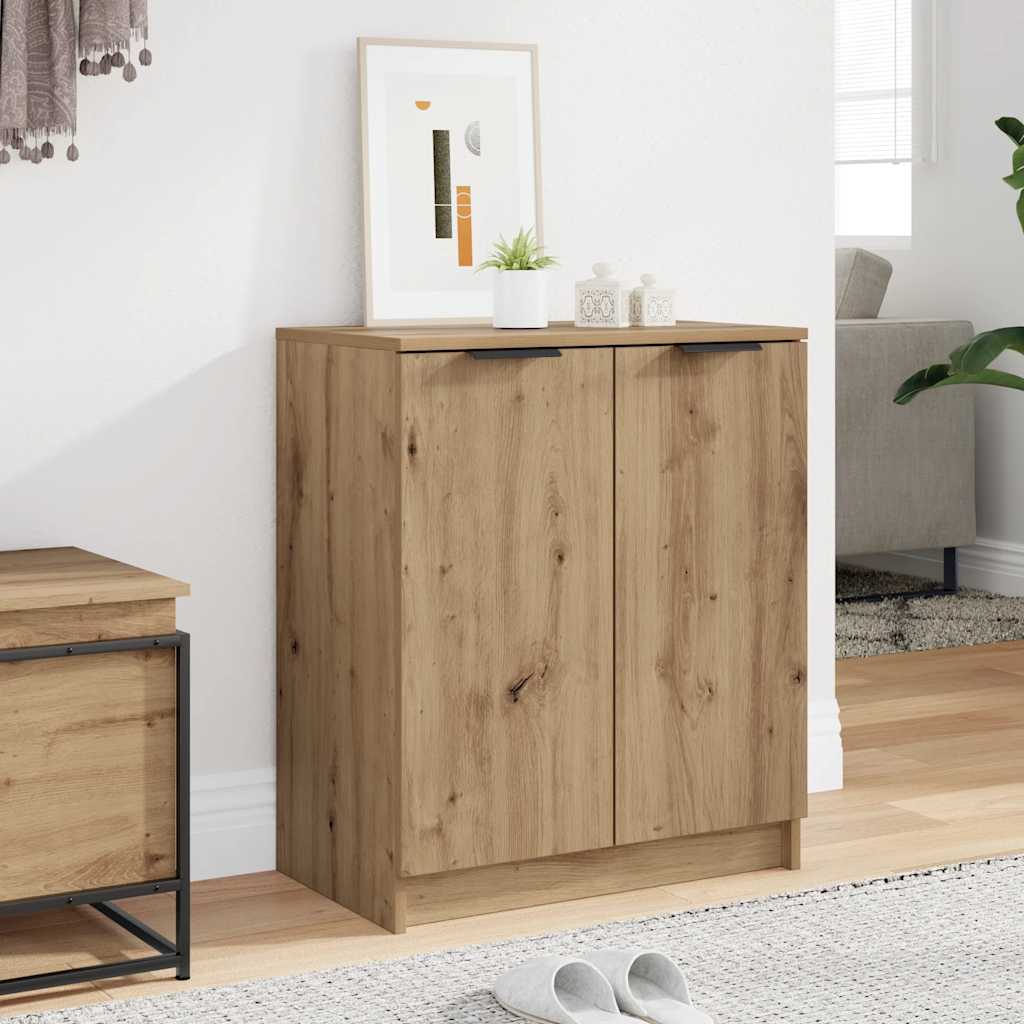 VidaXL Schuhschrank 59x35x70 cm, handgefertigtes Holz, handwerklich eichenfarben