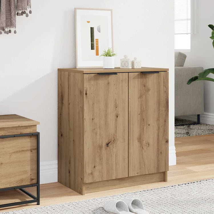 VidaXL Schuhschrank 59x35x70 cm, handgefertigtes Holz, handwerklich eichenfarben
