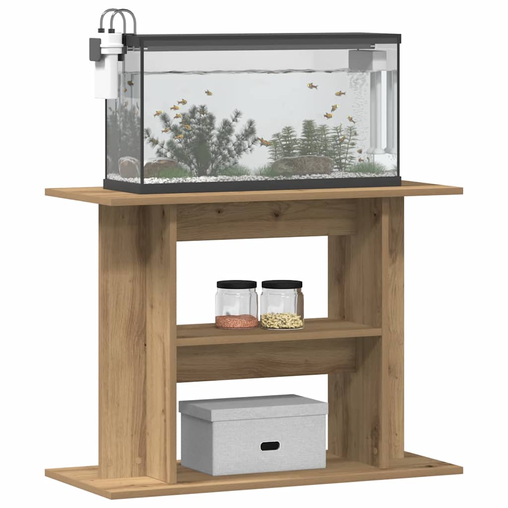 VIDAXL Aquarium Standard 80x35x60 cm verarbeitete Holzhandwerks -Eichenfarbe