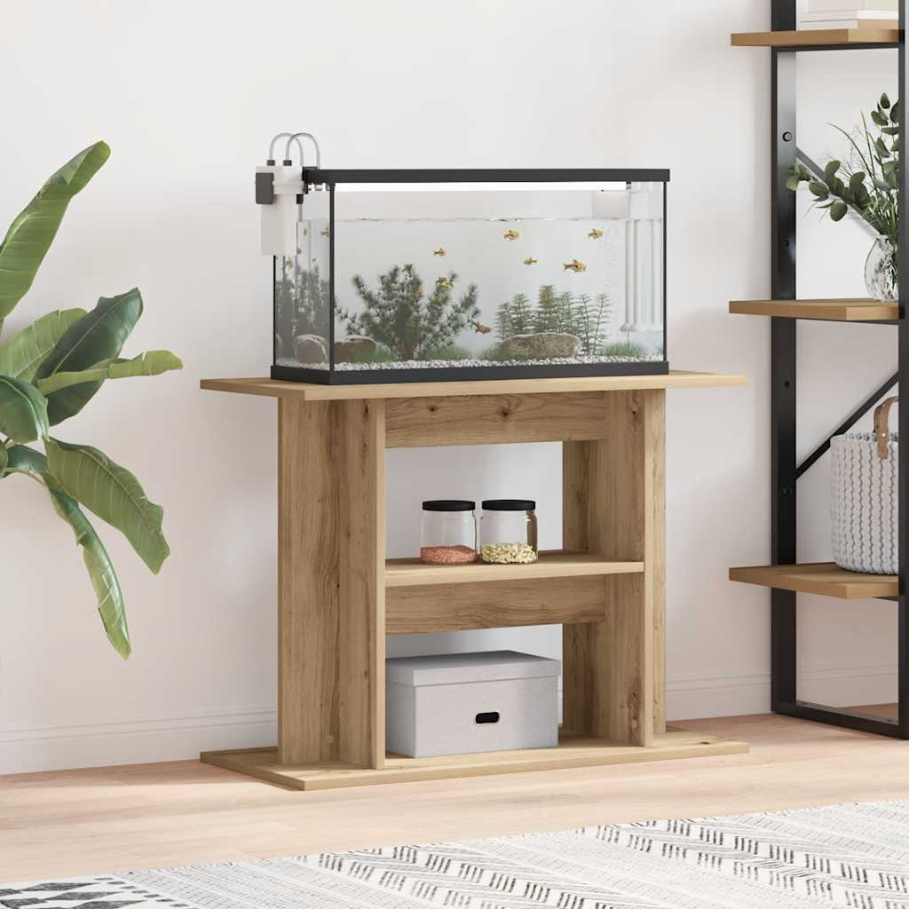 VIDAXL Aquarium Standard 80x35x60 cm verarbeitete Holzhandwerks -Eichenfarbe