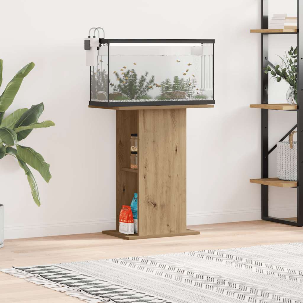 VIDAXL Aquarium Standard 36x60.5x72.5 cm verarbeitete Holzhandwerker -Eiche
