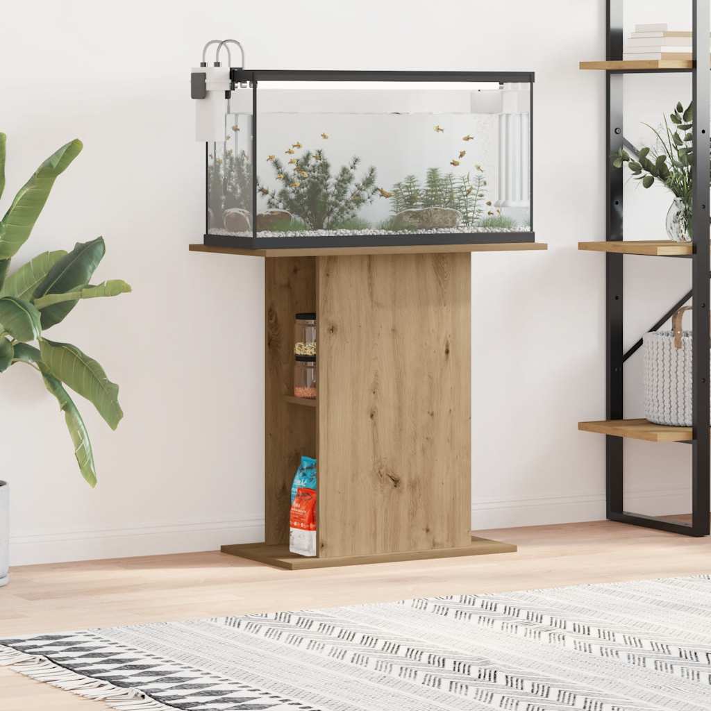 VIDAXL Aquarium Standard 36x75x72.5 cm verarbeitete Holzhandwerker -Eiche