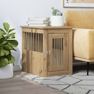 Vidaxl Hondenbench 45x62x59 cm verarbeiteter Holzhandwerker -Eiche -Eichen