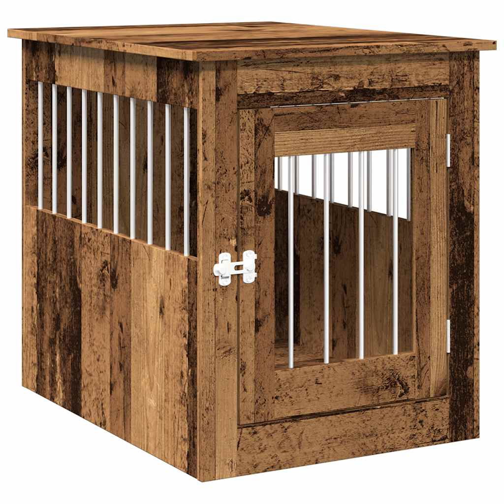 VIDAXL HONDENBENCH 55x75x65 cm verarbeitetes Holz altes Holzfarbe