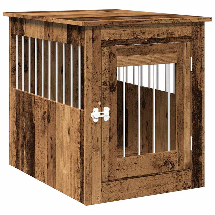 VIDAXL HONDENBENCH 55x75x65 cm verarbeitetes Holz altes Holzfarbe
