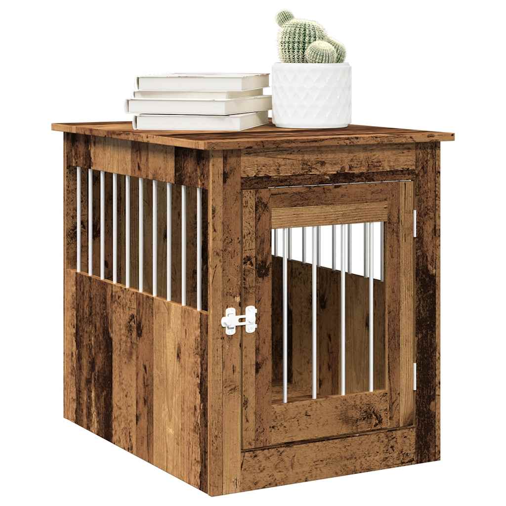 VIDAXL HONDENBENCH 55x75x65 cm verarbeitetes Holz altes Holzfarbe