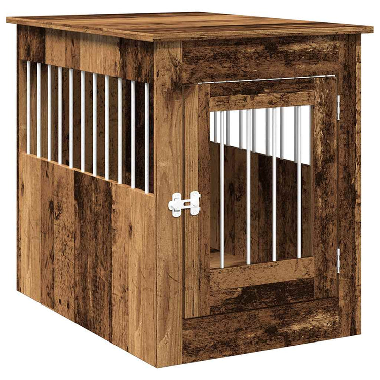 VIDAXL HONDENBENCH 55x80x68 cm verarbeitetes Holz altes Holzfarbe