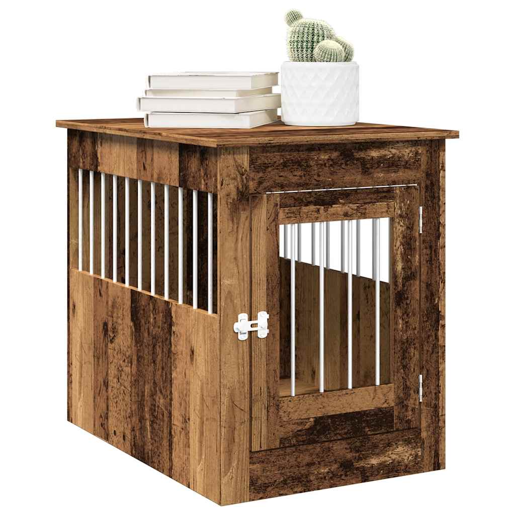 VIDAXL HONDENBENCH 55x80x68 cm verarbeitetes Holz altes Holzfarbe