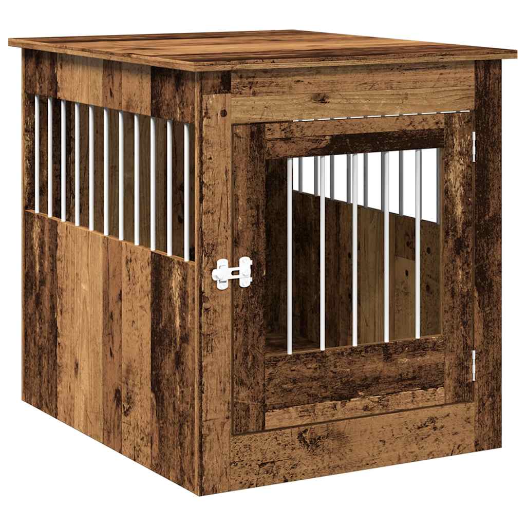 VIDAXL HONDENBENCH 64.5X80 x 71 cm verarbeitetes Holz altes Holzfarbe