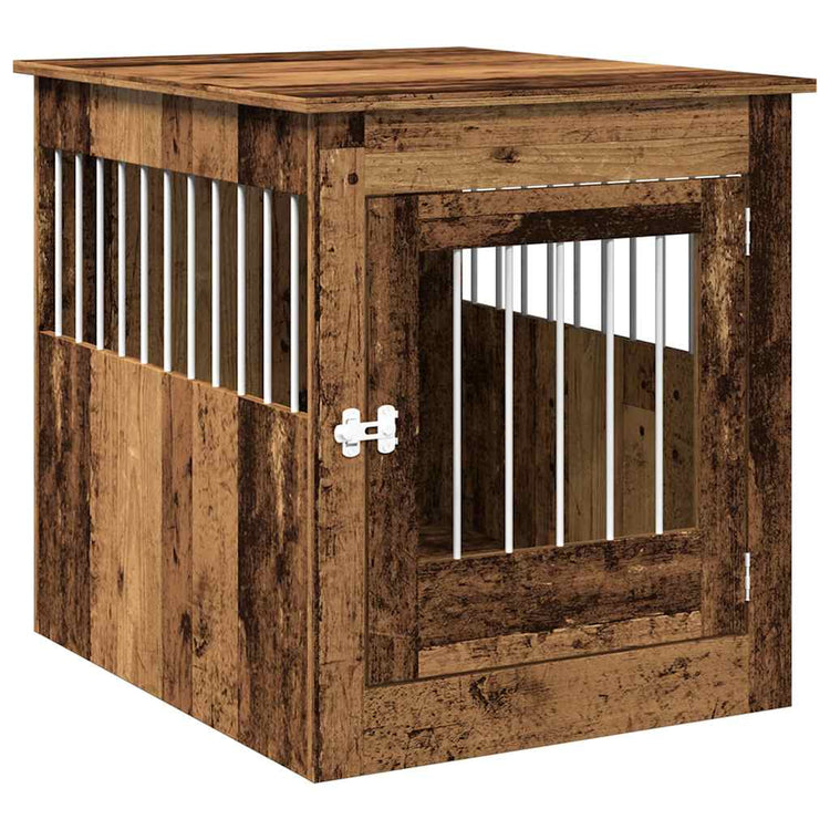 VIDAXL HONDENBENCH 64.5X80 x 71 cm verarbeitetes Holz altes Holzfarbe