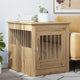 Vidaxxl Hundebox 64,5 x 80 x 71 cm, handgefertigtes Holz, handgefertigte Eichenfarbe