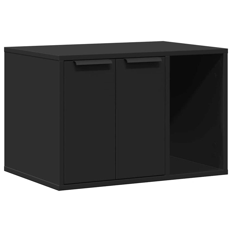 Vidaxx Katzentoilette 60x40x40 cm lackiertes Holz schwarz
