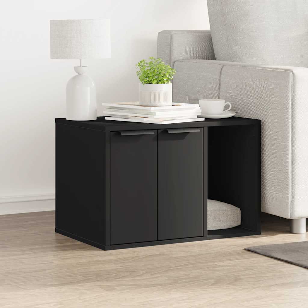 Vidaxx Katzentoilette 60x40x40 cm lackiertes Holz schwarz