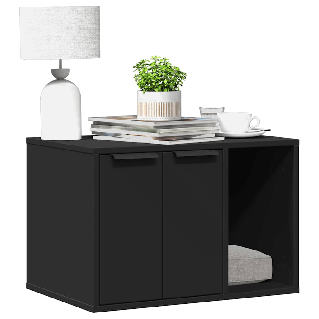 Vidaxx Katzentoilette 60x40x40 cm lackiertes Holz schwarz