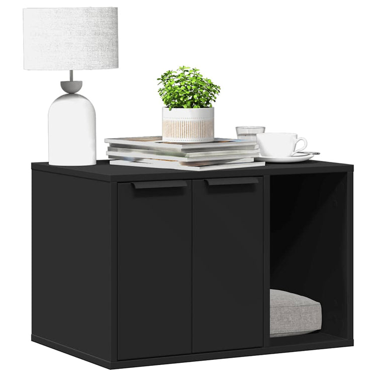 Vidaxx Katzentoilette 60x40x40 cm lackiertes Holz schwarz