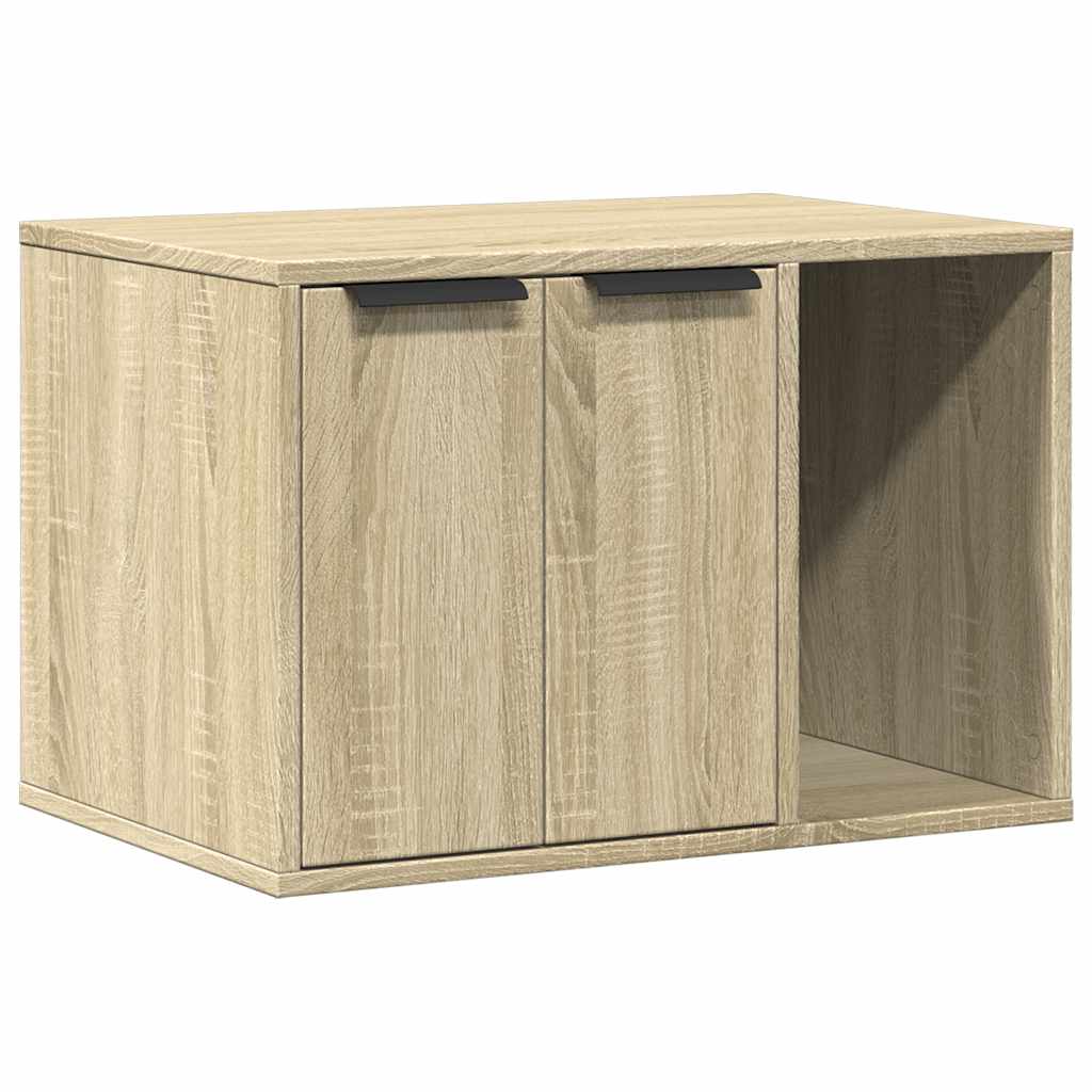 Vidaxxl Katzentoilette 60 x 40 x 40 cm, lackiert in Sonoma-Eiche