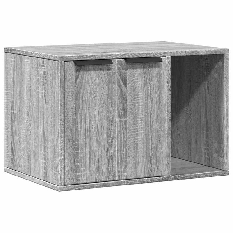 Vidaxxl Katzentoilette 60 x 40 x 40 cm, Holzwerkstoff, Farbe Sonoma-Eiche, Grau