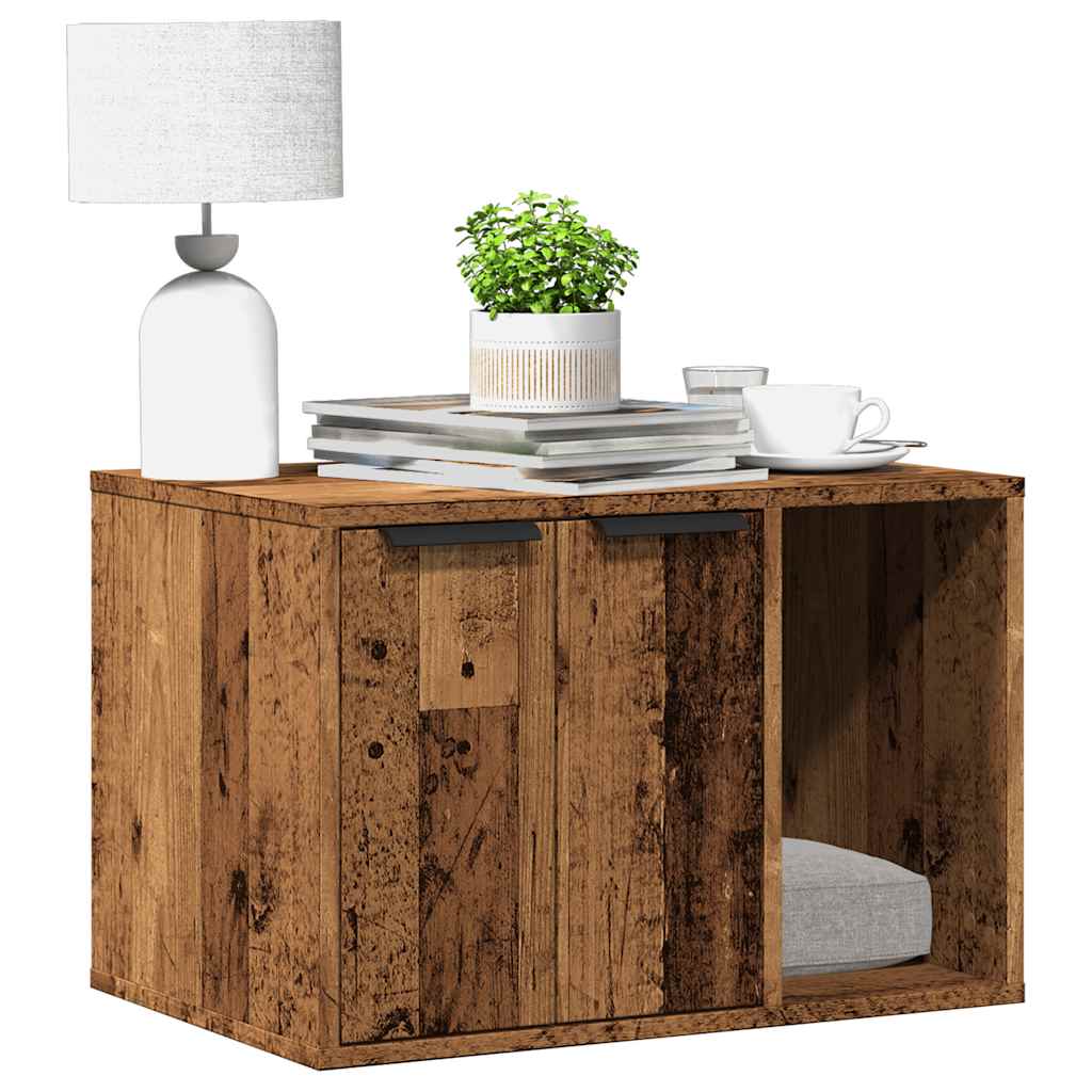 Vidaxxl Katzentoilette 60x40x40 cm fertiges Holz, altholzfarben