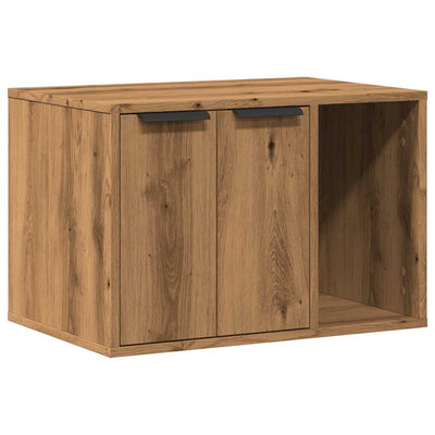 Vidaxxl Katzentoilette 60x40x40 cm aus handgefertigtem Holz, handwerklich eichenfarben