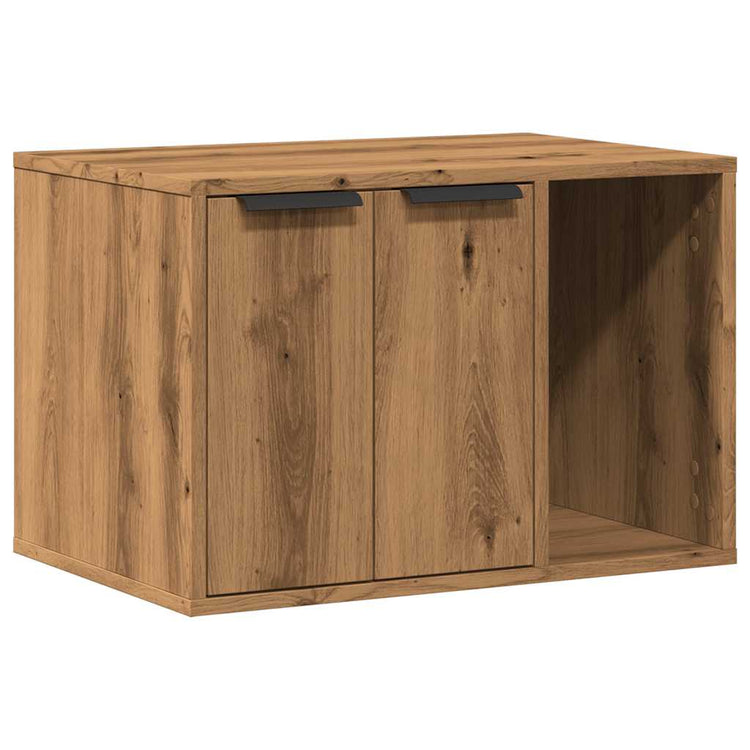 Vidaxxl Katzentoilette 60x40x40 cm aus handgefertigtem Holz, handwerklich eichenfarben
