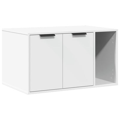 Vidaxxl Katzentoilette 80x50x45 cm, lackiertes Holz weiß