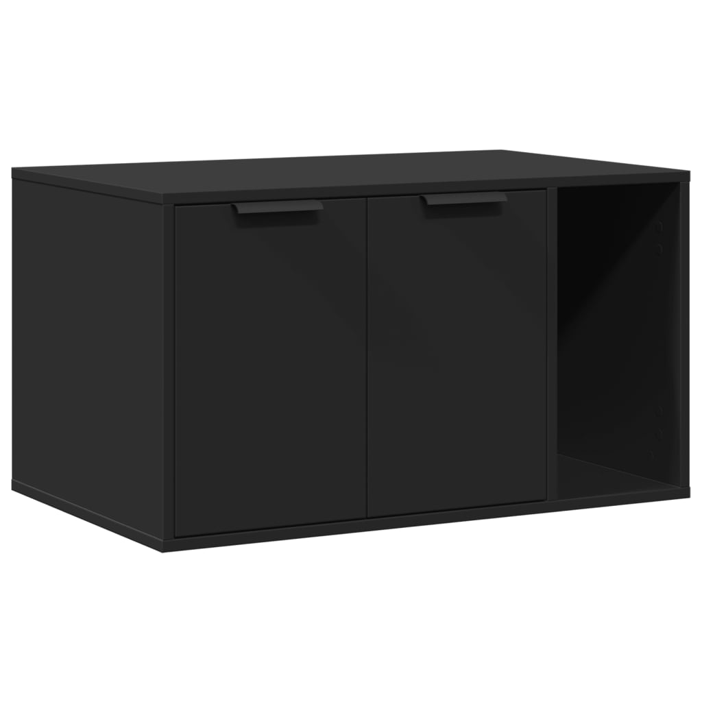 VidaXL Katzentoilette 80x50x45 cm lackiertes Holz schwarz