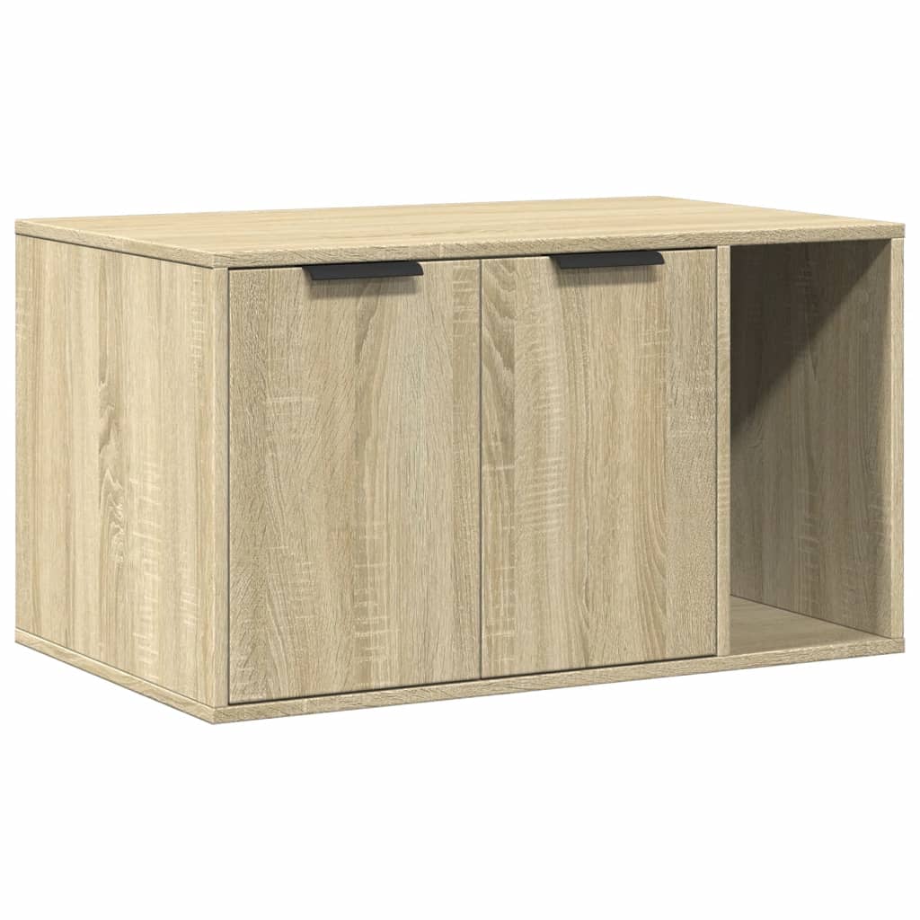 Vidaxxl Katzentoilette 80x50x45 cm Holzwerkstoff Sonoma-Eiche farbig