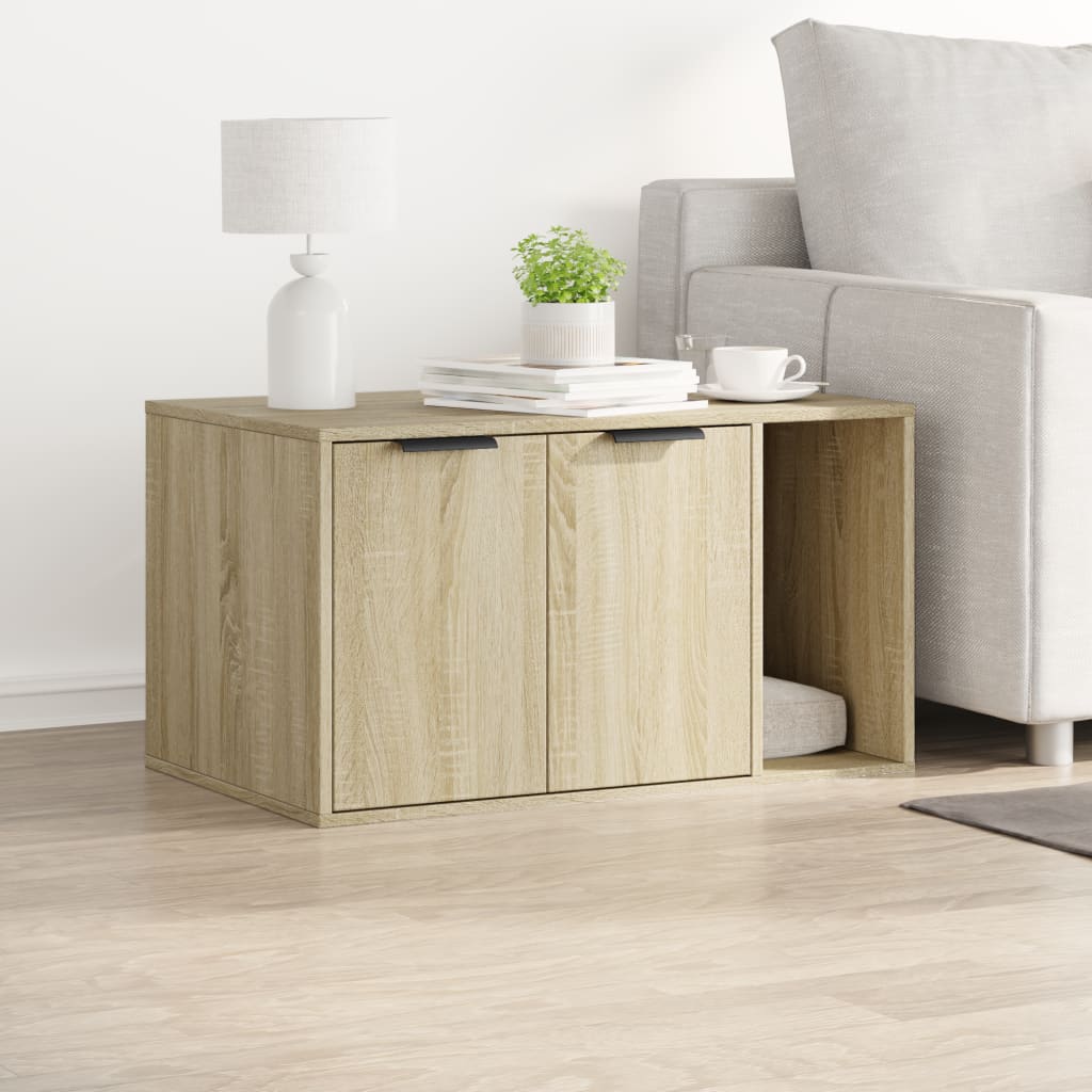 Vidaxxl Katzentoilette 80x50x45 cm Holzwerkstoff Sonoma-Eiche farbig