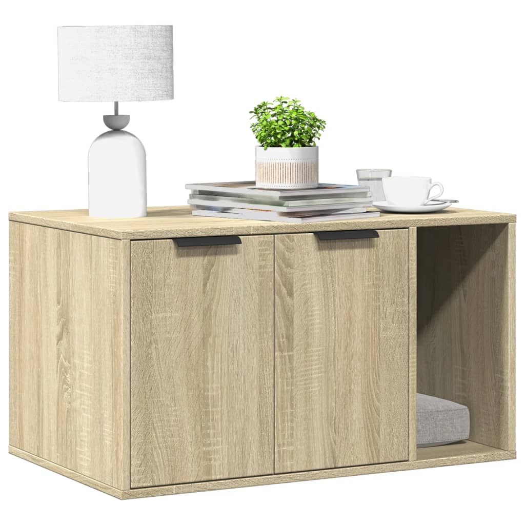 Vidaxxl Katzentoilette 80x50x45 cm Holzwerkstoff Sonoma-Eiche farbig