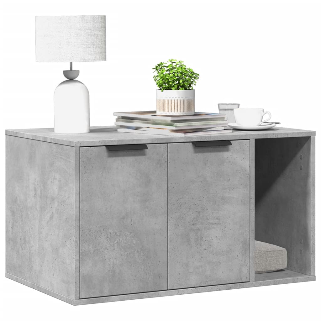 Vidaxxl Katzentoilette 80x50x45 cm Holzwerkstoff Betongrau