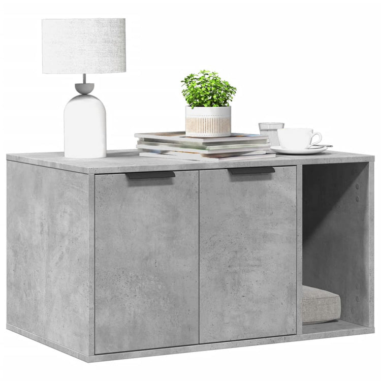 Vidaxxl Katzentoilette 80x50x45 cm Holzwerkstoff Betongrau