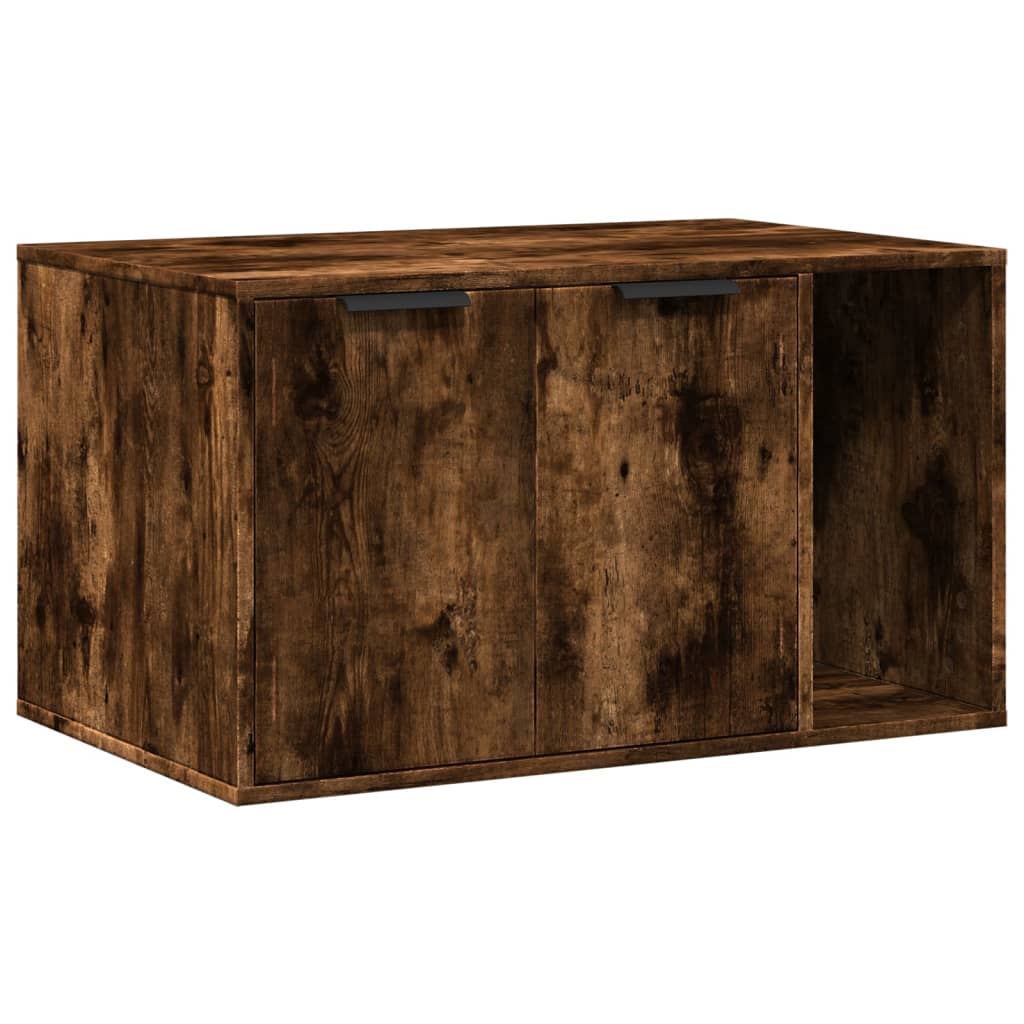 Vidaxxl Katzentoilette 80x50x45 cm verarbeitetes Holz, geräucherte Eiche