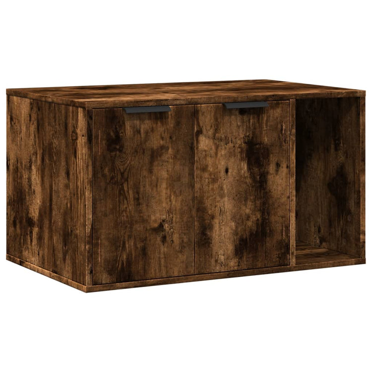 Vidaxxl Katzentoilette 80x50x45 cm verarbeitetes Holz, geräucherte Eiche