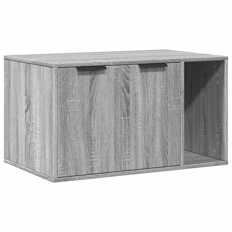 Vidaxxl Katzentoilette 80x50x45 cm, Holzwerkstoff, Farbe Sonoma-Eiche, Grau
