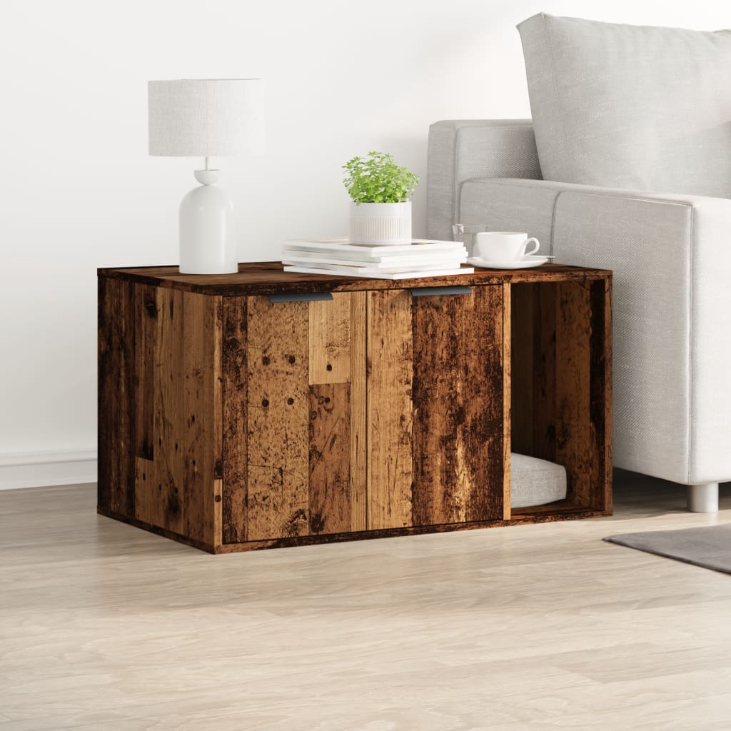 Vidaxxl Katzentoilette 80x50x45 cm fertiges Holz, altholzfarben